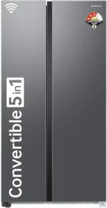 Samsung 653 L, 3 Star, Frost Free Convertible 5-in-1 Digital Inverter, Side By Side WiFi Embedded Refrigerator (RS76CG8003S9HL,)